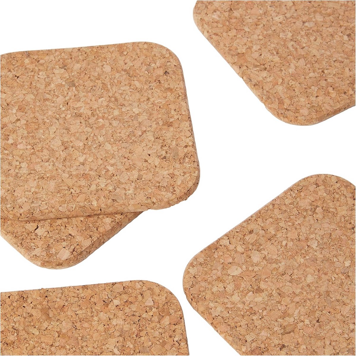 Set van 6 Kurken Onderzetters 10cm – Voorkom Vlekken op je Tafel