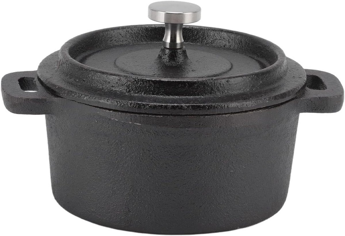 Gietijzeren Braadpan met Deksel en Dubbele Handgrepen - 20CM Kookpot voor Stoofschotels