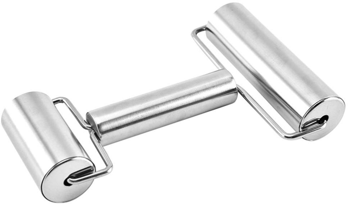 Unyqoos® Dubbelzijdige deegroller van roestvrij staal met ergonomische handgreep