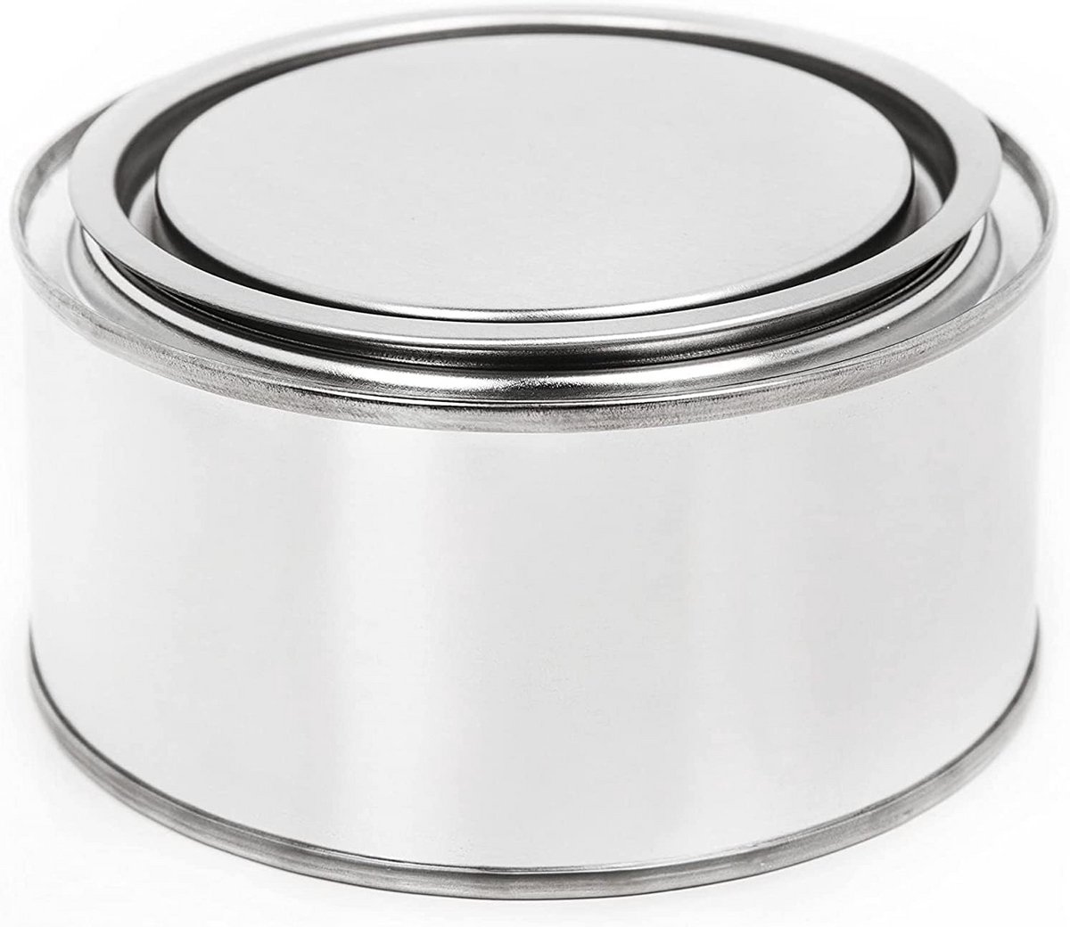 Set van 4 Ronde Metalen Blikken met Drukdeksel - Luchtdicht Opslaan