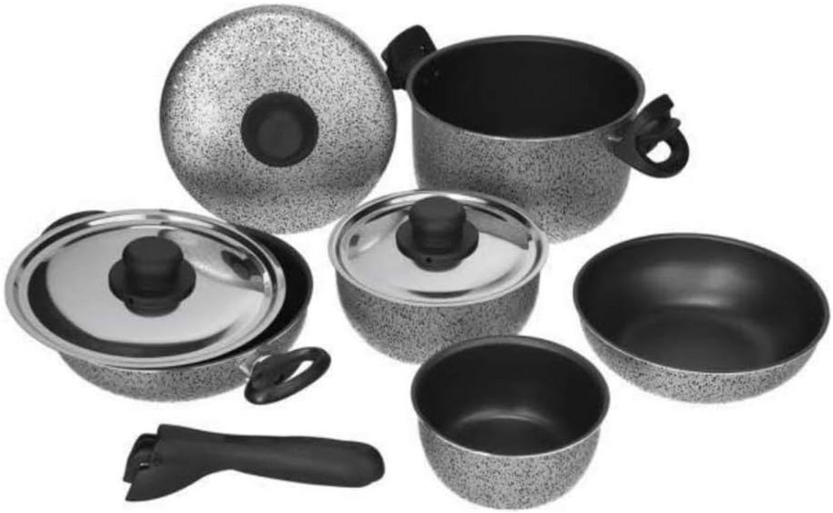 Luxe 9-delige Aluminium Kookpannenset met Speciale Antiaanbaklaag