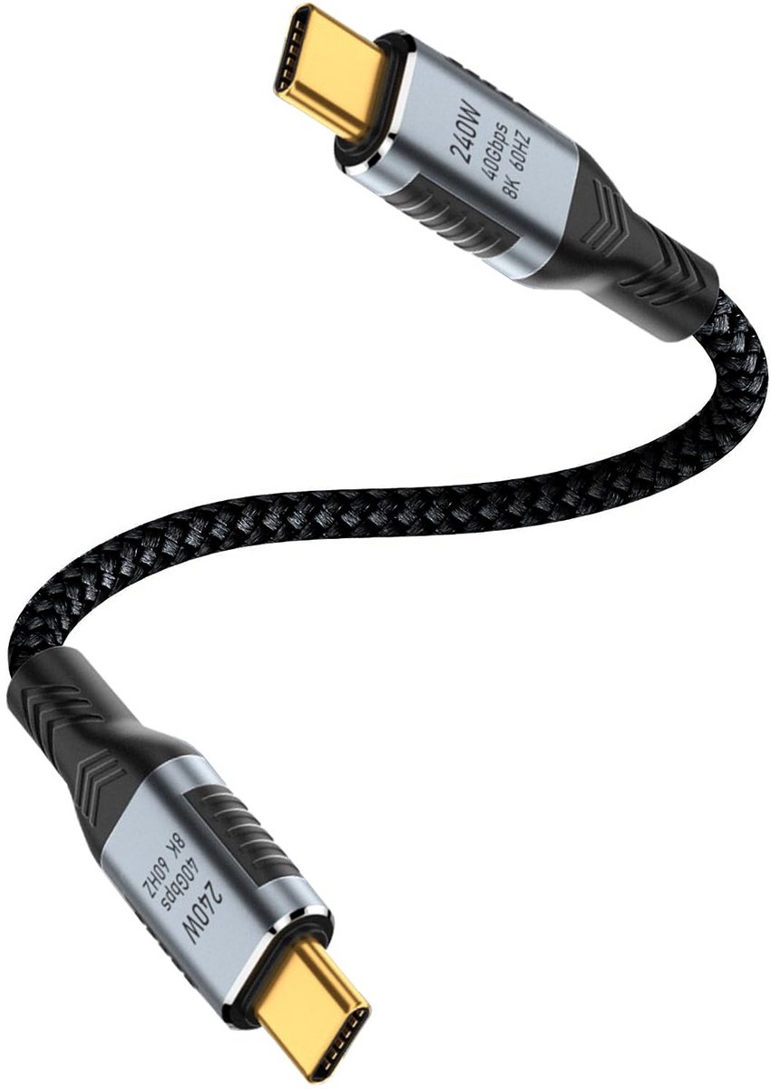 USB-C naar USB-C Kabel 40 Gbps 240W Laadondersteuning Compatibel met Thunderbolt 4
