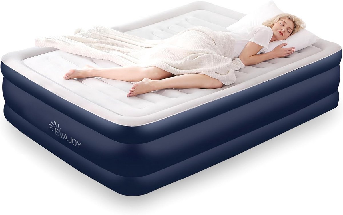 Luchtmatras Tweepersoons met Ingebouwde Pomp - 203x152x46 cm - Hoog Luchtbed