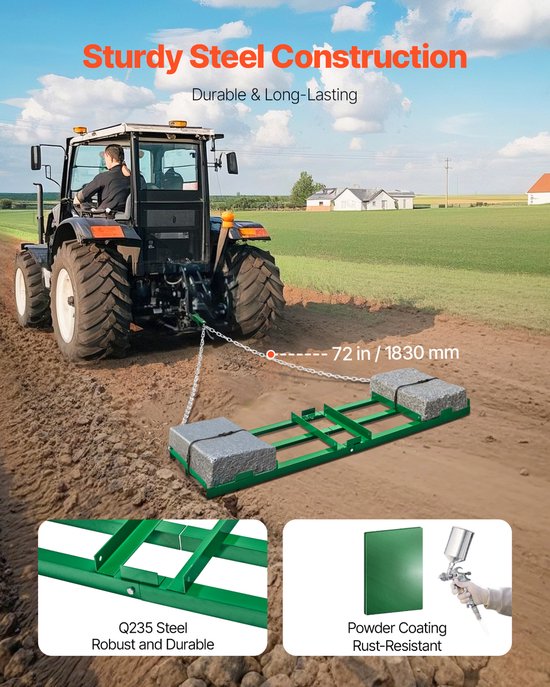 VEVOR Sleepeg Weide eg Weide Sleep Gazon Tractor Veld eg 1830x500mm van VEVOR — afbeelding 5