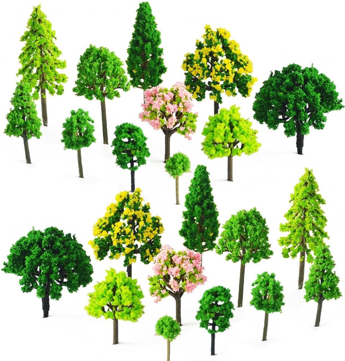55 Stukken Miniatuur Bomen - Miniatuur Decoraties - Model Bomen - Bomen Decoratie - Model Maken Accessoires - Miniatuur Accessoires - Bos Decoratie - Hybride Bomen voor Model