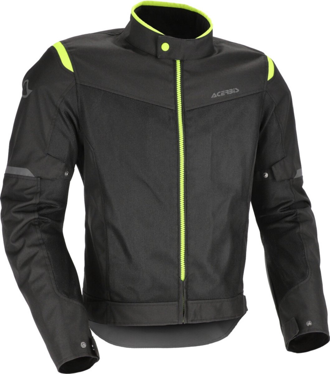 Acerbis Ramsey Vented 2.0 Mesh Zwart Geel Textiele Motorjas - Jas