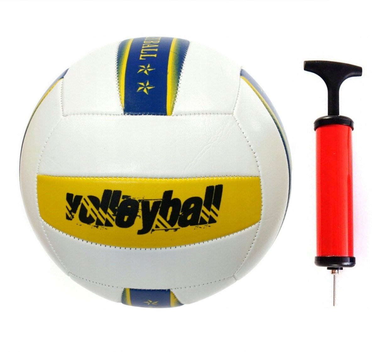 Witte Beachvolleybalset met Pomp - Diameter 20 cm