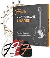 Cordes de Guitare Finesse Guitare Acoustique - Western - avec Médiators - .010 à 0.46 - Cordes de Guitare