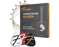 Finesse Gitaarsnaren Akoestische Gitaar - Western - met Plectrums - .010 tot 0.46 - Gitaar Snaren