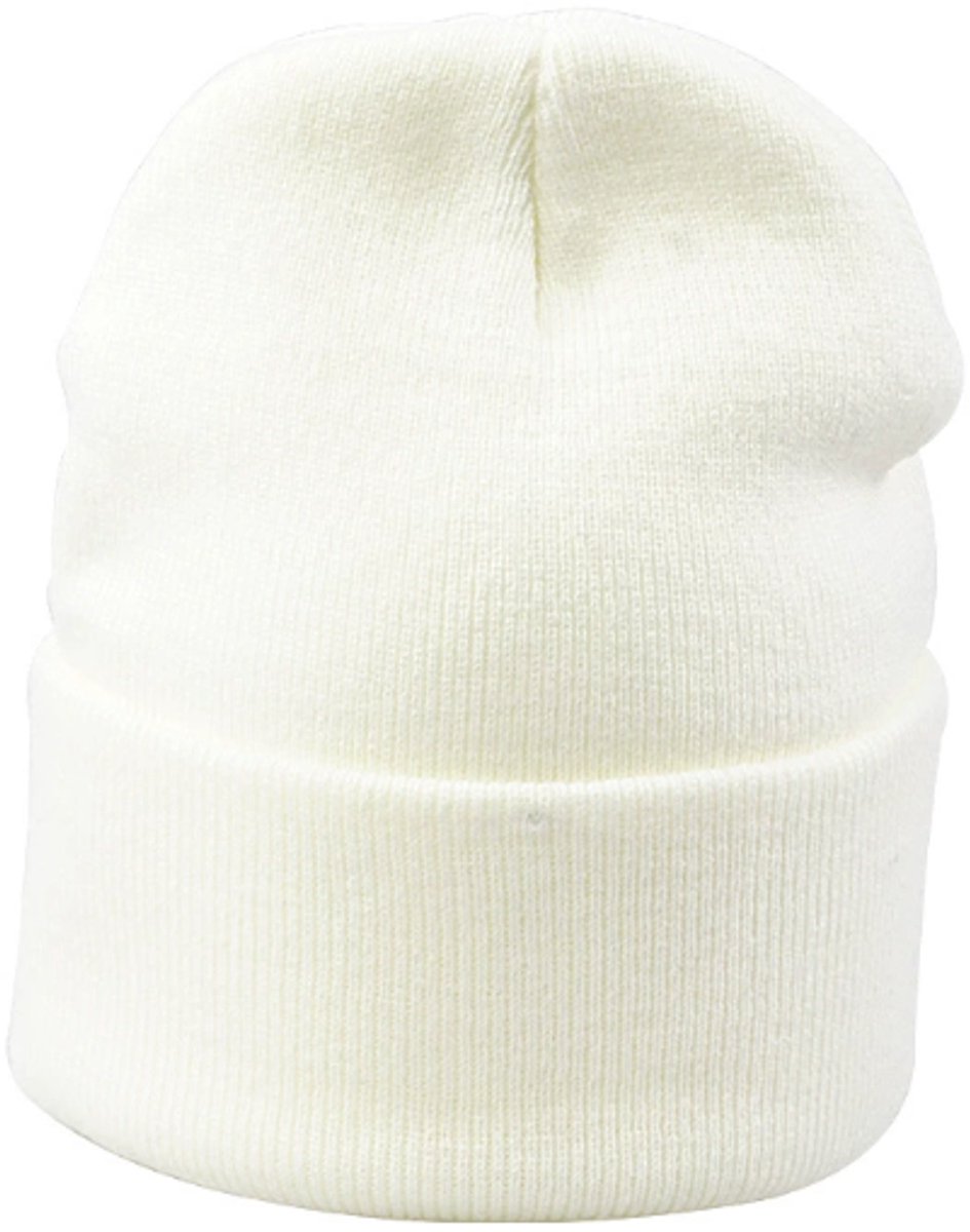 Hidzo Beanie - Muts - Polyester - Wit - Heren Muts - Dames Muts