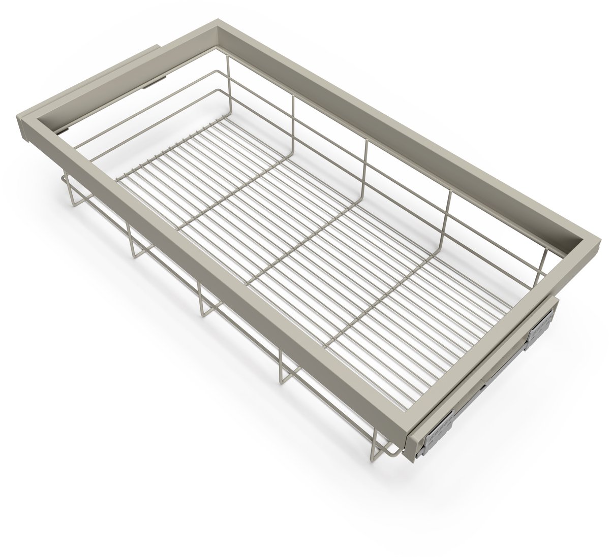 Emuca Kit van draadmand en schuifframe kit met zachte sluiting voor garderobe, verstelbaar, module 900mm, Steengrijs