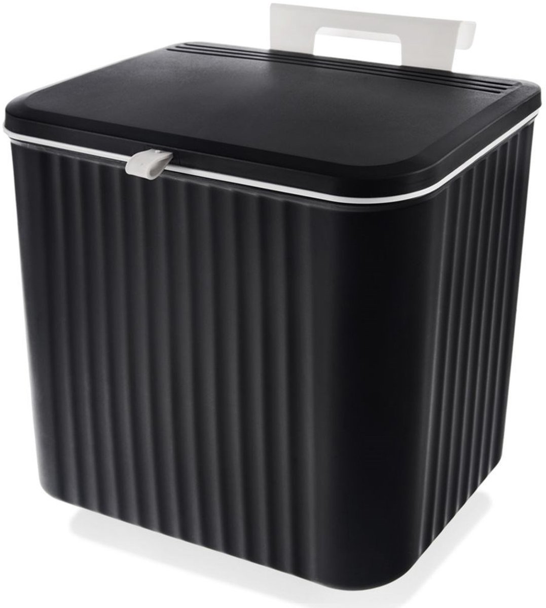 Orion - Hangende Prullenbak - 13 l - Zwart - Dubbel Openingsmechanisme