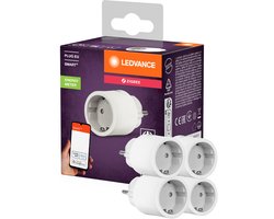 LEDVANCE SMART+ Smart stopcontact voor gebruik binnenshuis met ZigBee-technologie, integreert conventionele apparaten in het slimme huis, meet en bespaart stroomverbruik, compatibel met Alexa of Google, wit, verpakking van 1