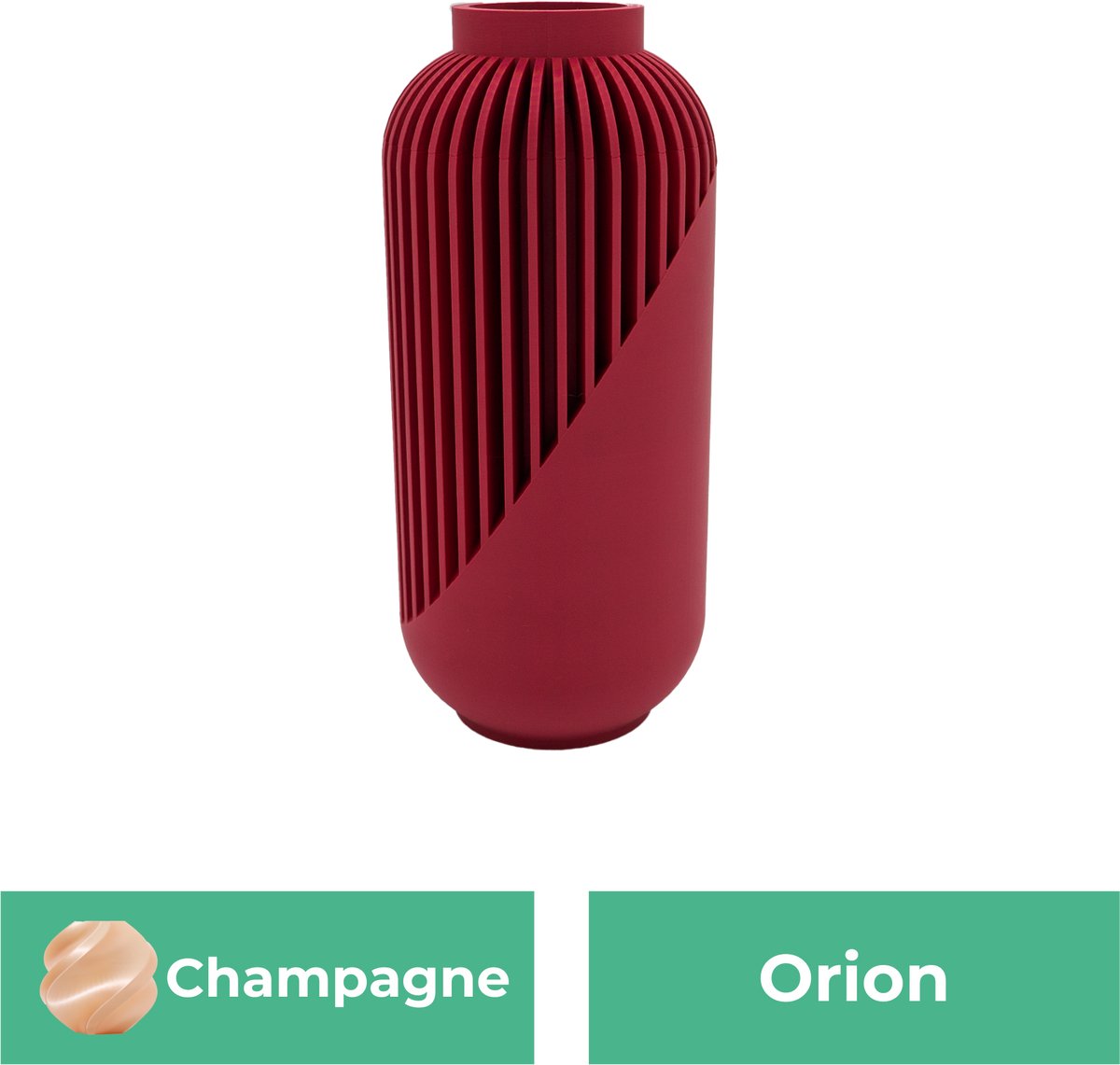Lovora Orion moderne vaas – Decoratieve vaas - Champagne - 3d geprinte vaas – geschikt voor droogbloemen - 30CM