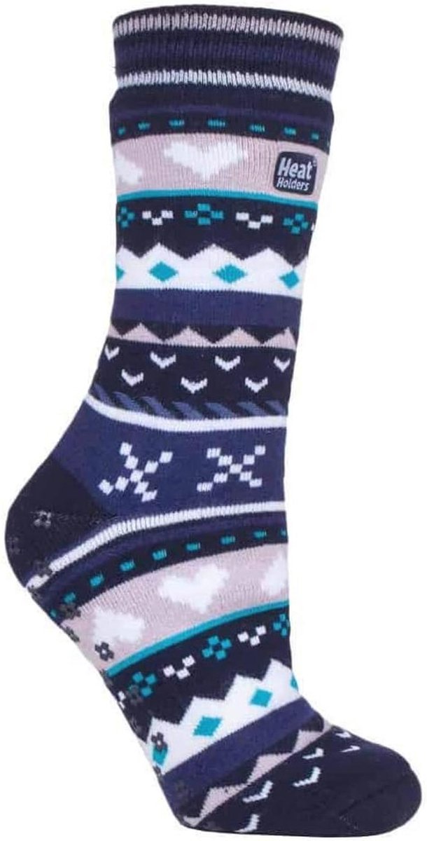 Dames Fairisle Noorse Stijl Winter Thermo Antislip Huissokken