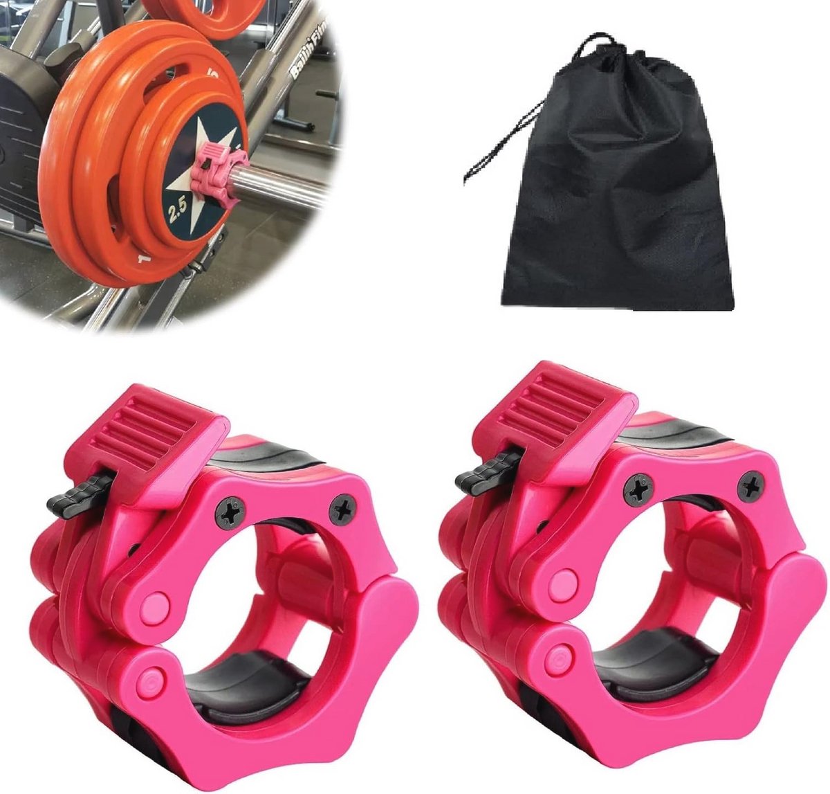Halterklemmen 6,5 cm voor gewichtheffen en fitness