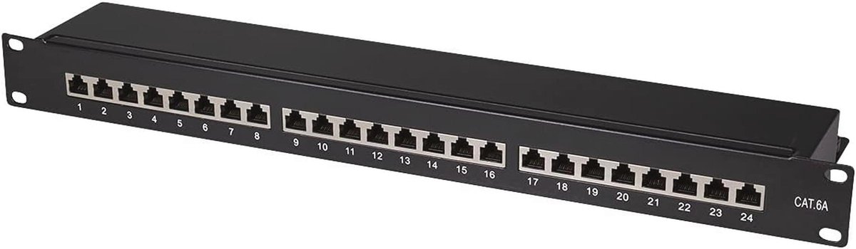 Patchpaneel Cat.6A 24-Port STP voor 19 inch kast - 500 MHz