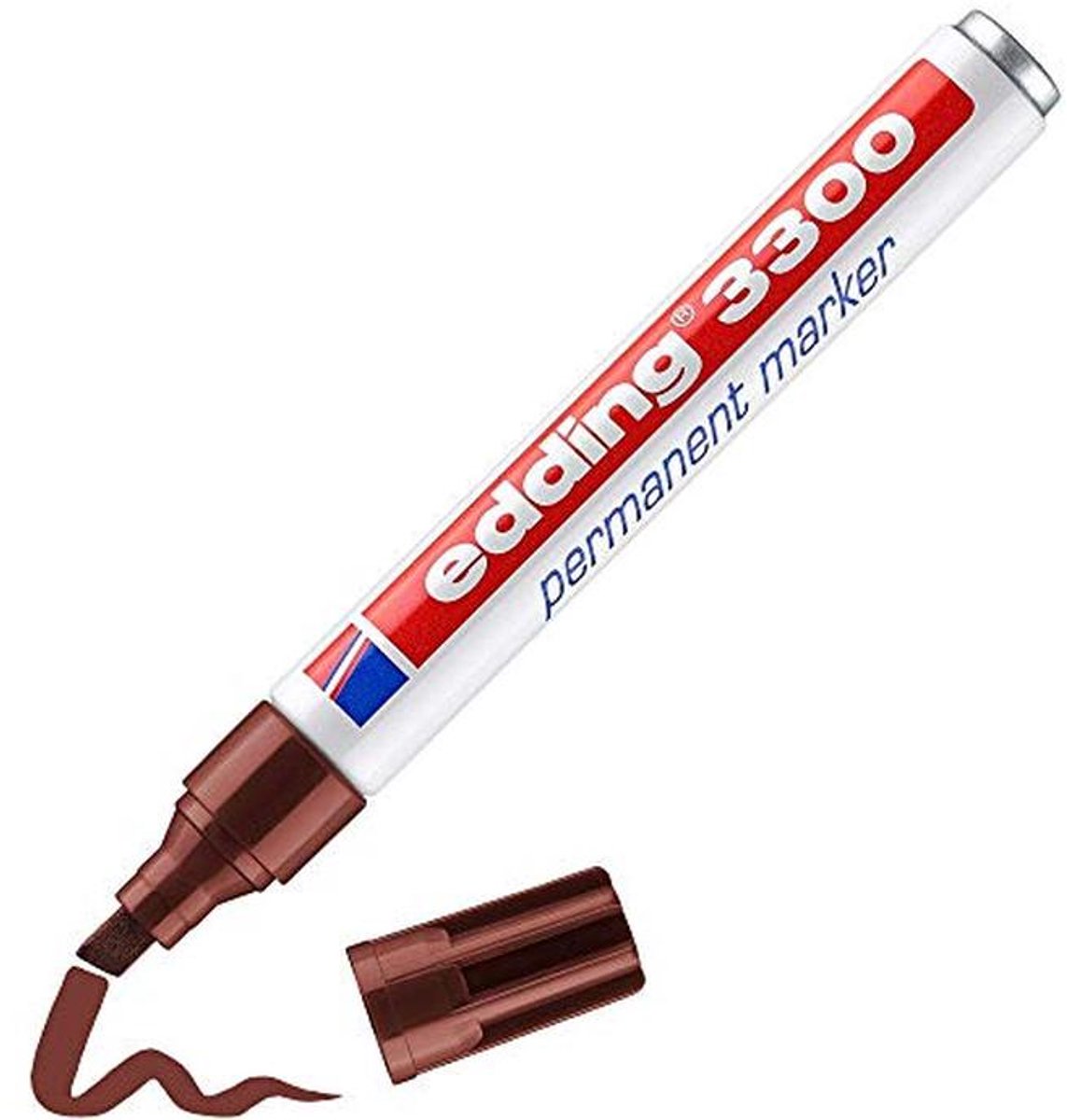 Permanente Marker Bruin - 1 Stift - Beitelpunt 1-5 mm - Sneldrogend en Water- en Wrijfvast - Voor Karton, Kunststof, Hout en Metaal