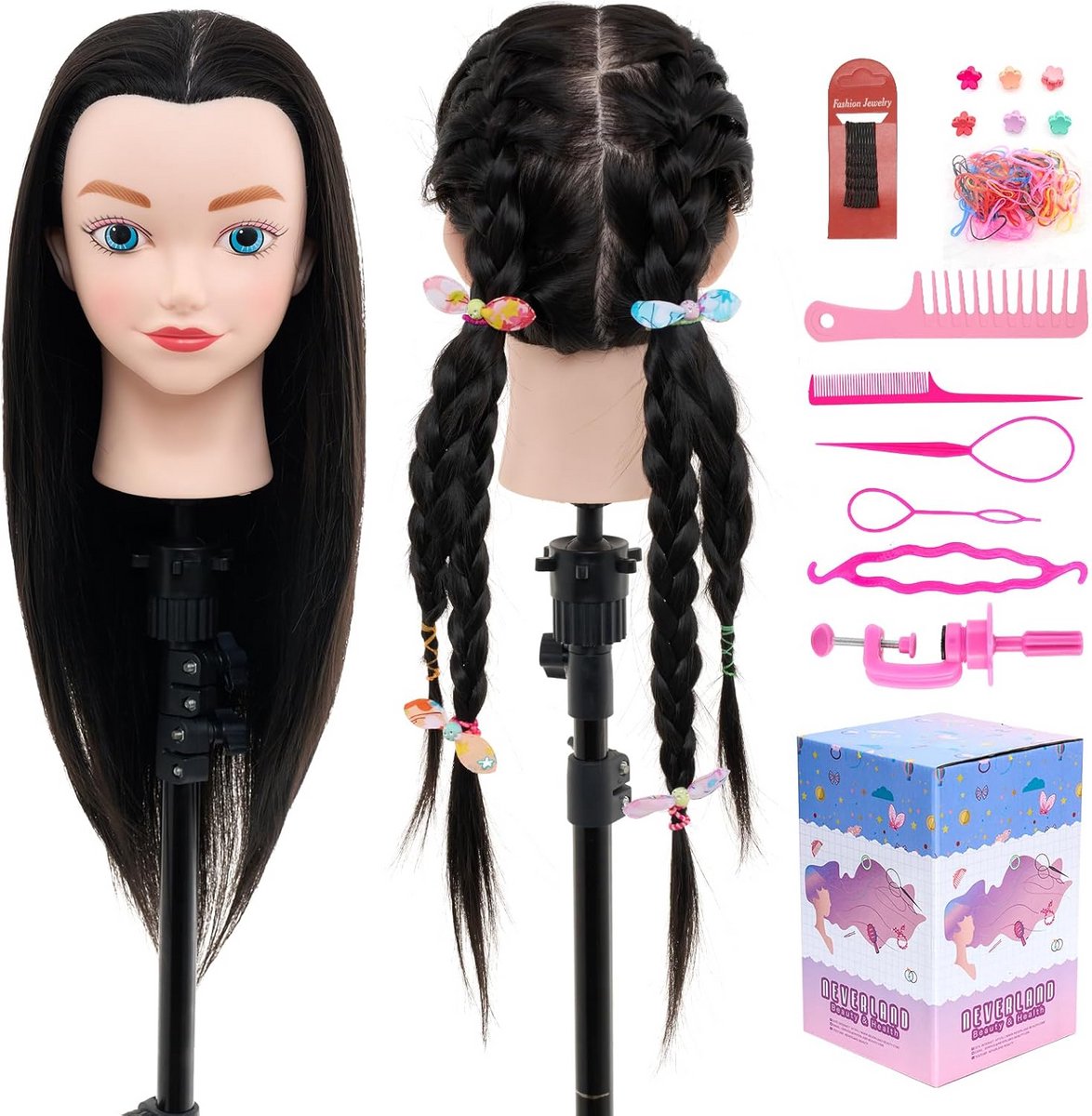 Professionele Haarstyling Trainingskop 50 cm met 100% Synthetisch Haar