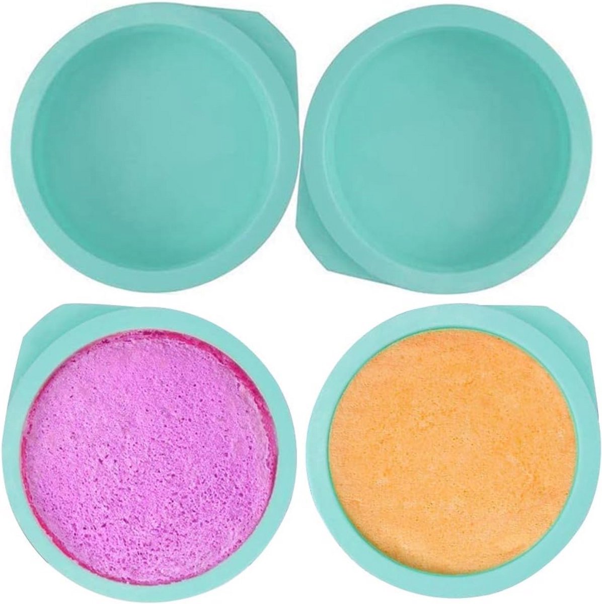 Ronde Silicone Taartvormen - 4 Stuks - 6 Inch Antiaanbak Cakevormen