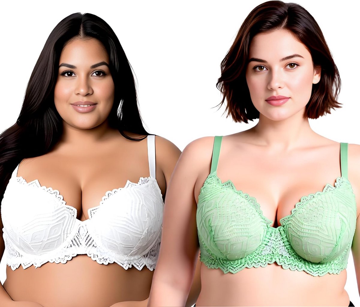 Grote Maten Push-up Bh met Kant en Beugel voor Perfecte Vorm