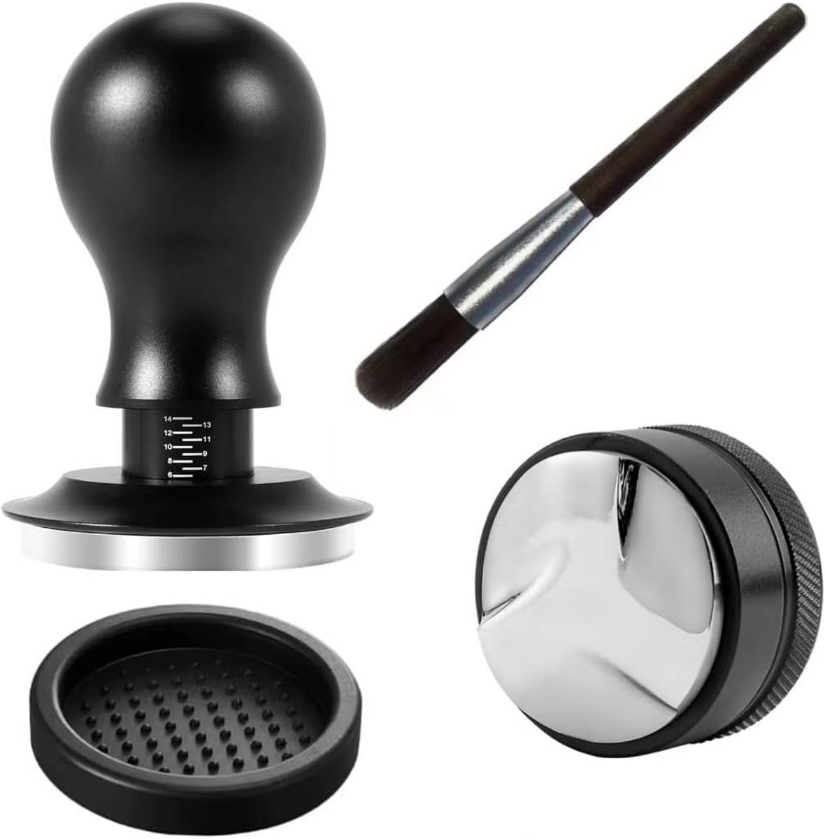 Gekalibreerde Koffiestamper 58mm Roestvrijstaal Platte Basis