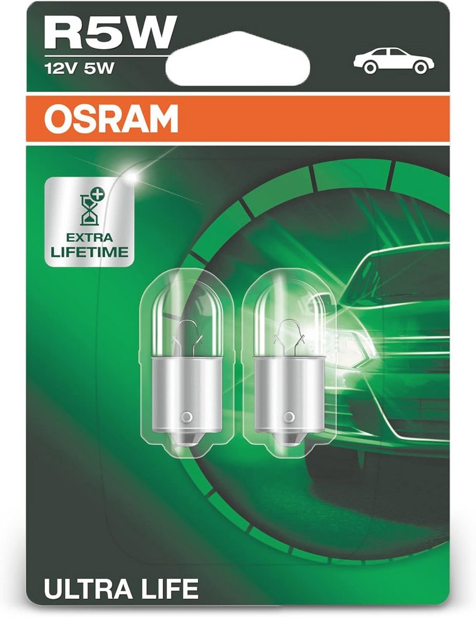 Halogeen signaallamp R5W, bijzonder duurzaam, dubbele blister (2 lampen)