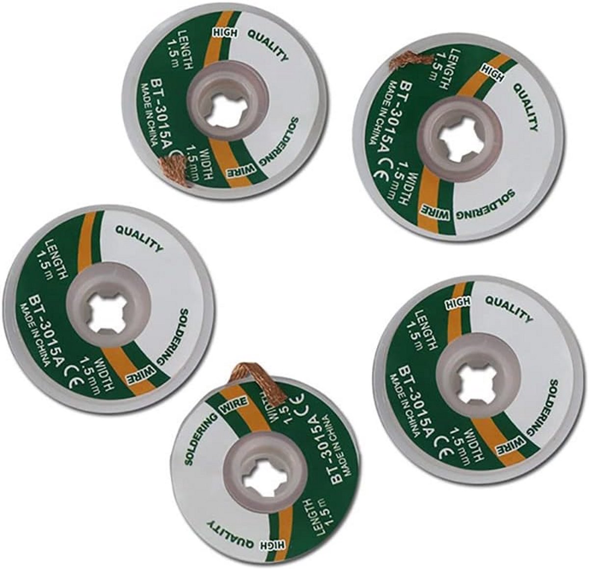 Desoldeerlont voor het Verwijderen van Soldeer - Set van 2 - 2mm x 60 inch