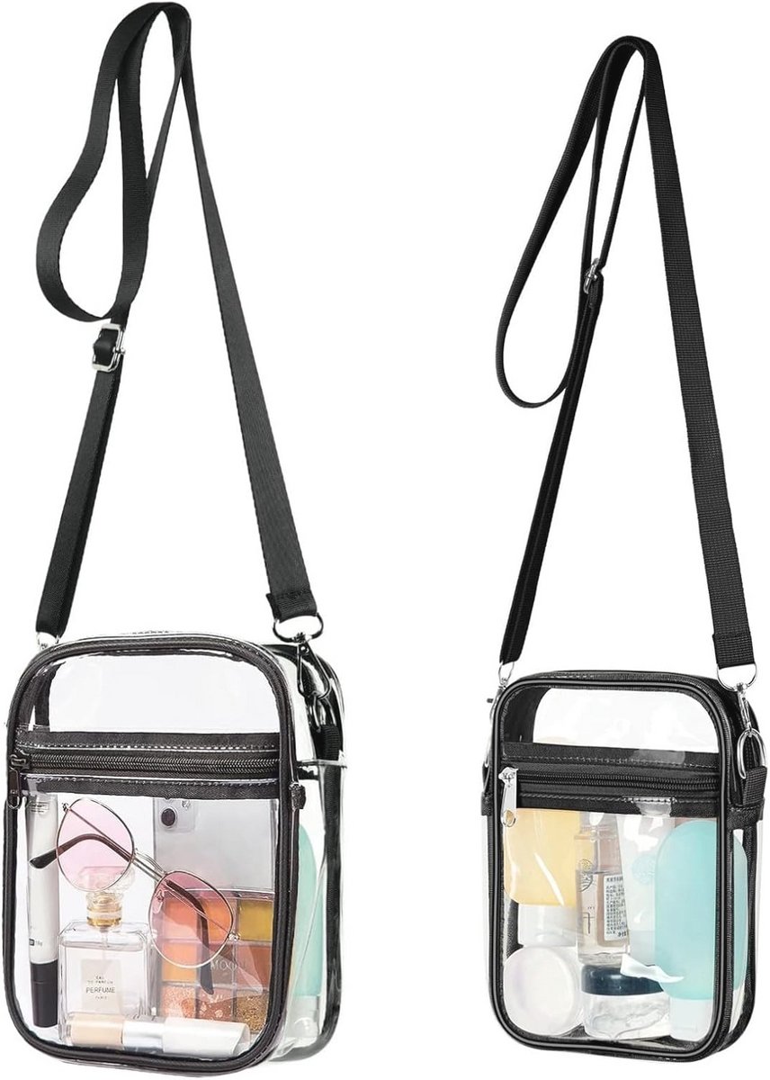Doorzichtige crossbodytas voor sportevenementen, festivals en concerten