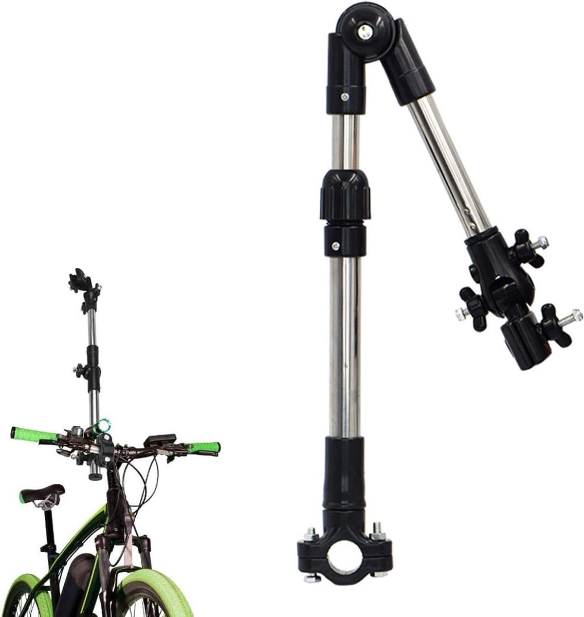 Allecta - Verstelbare parapluhouder voor kinderwagen | Fietsparasolhouder | Roestvrij stalen parasol | Kinderwagen accessoires | Outdoor activiteiten.