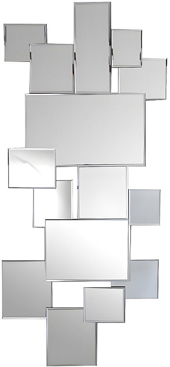 Vente-unique Gedeconstrueerde wandspiegel - H 120 x B 53 cm - AROL Zilverkleurig