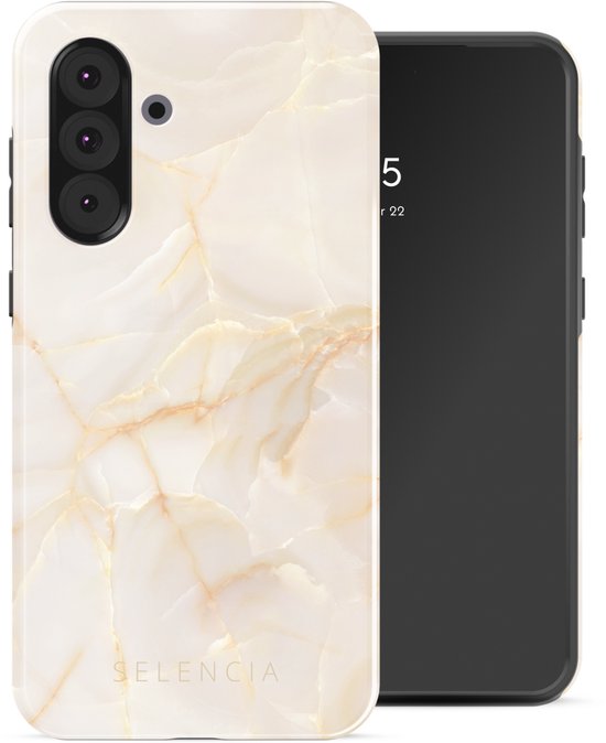 Coque Selencia pour Samsung Galaxy A36/A56 - Coque arrière éclatante - Marbre beige doré