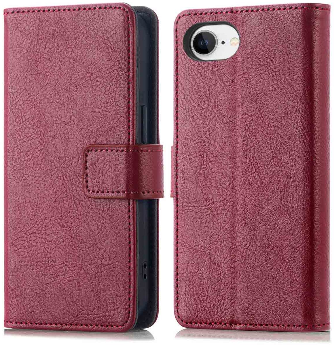 imoshion Hoesje - Geschikt voor Apple iPhone 17e / 16e - Luxe Bookcase - Bordeaux