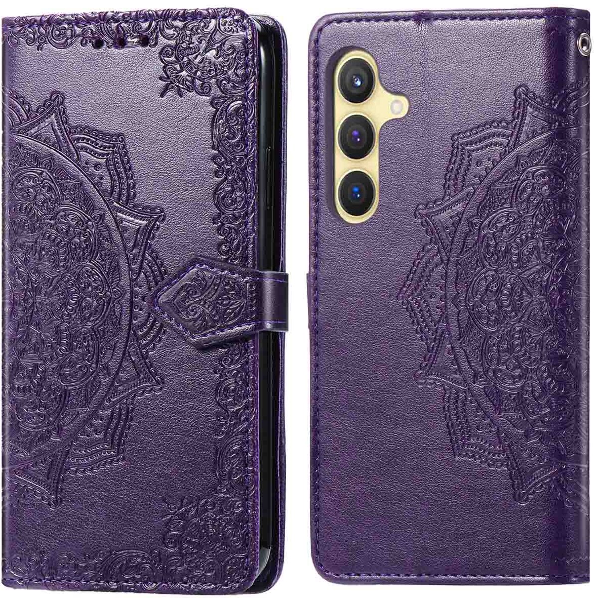 imoshion Hoesje - Geschikt voor Samsung Galaxy S25 Plus - Mandala Bookcase - Paars