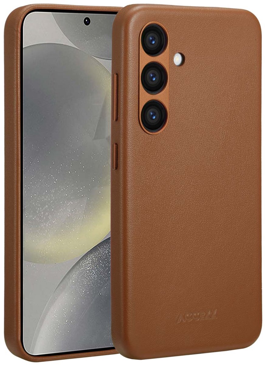 Accezz Hoesje Geschikt voor Samsung Galaxy S24 Hoesje - Accezz Geschikt voor MagSafe Leather Backcover - bruin