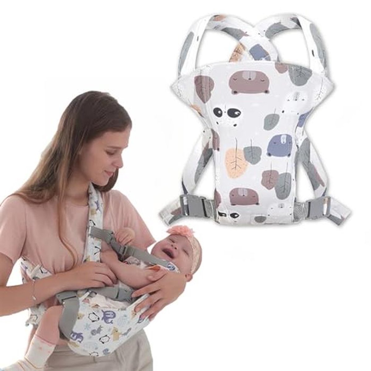 Ergonomische Babydrager voor Pasgeborenen - Extra Zacht en Ultralicht - Geschikt voor Baby's Tot Kinderen met Haaksluiting