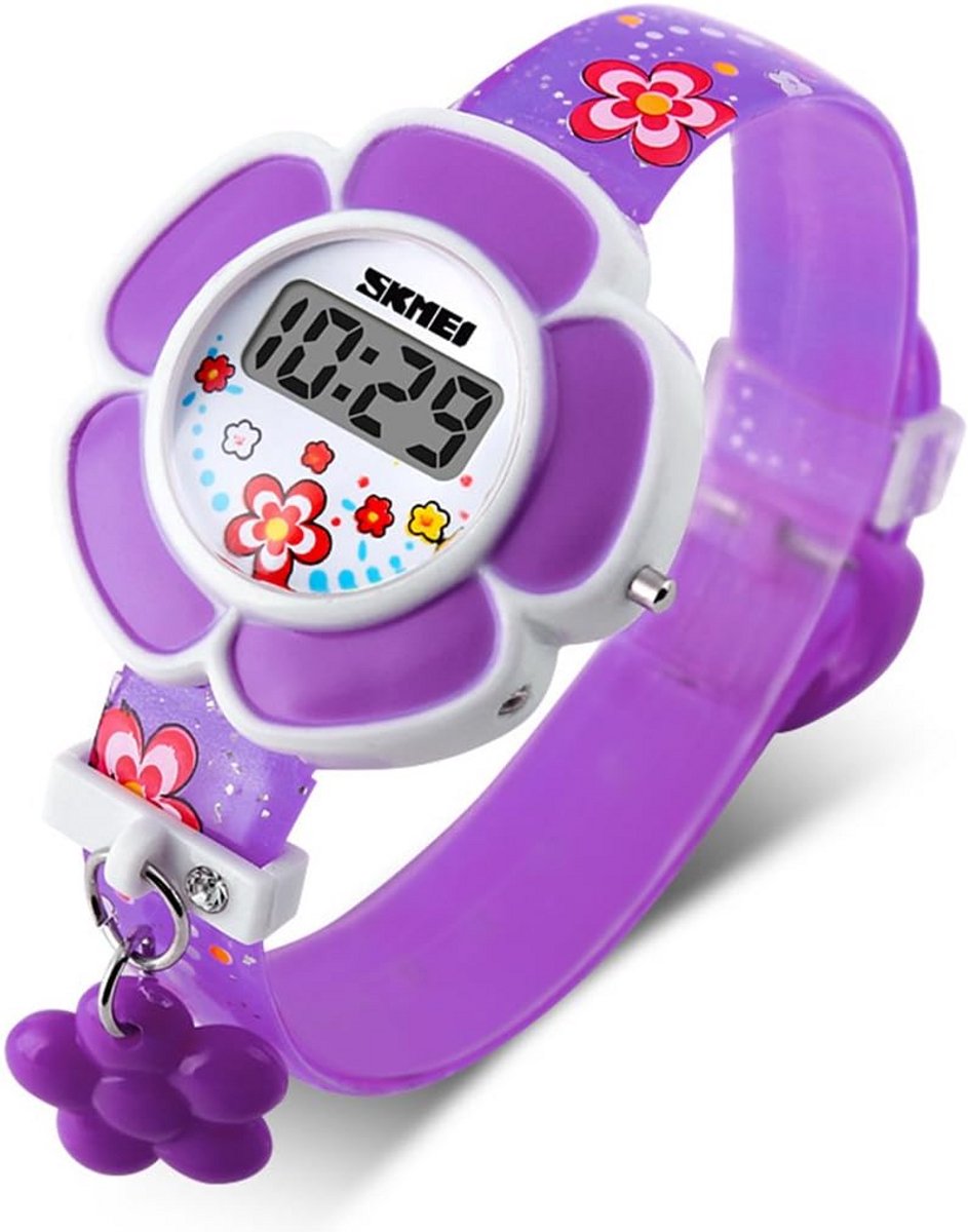 Digitaal Kinderhorloge Bloemvorm Paars