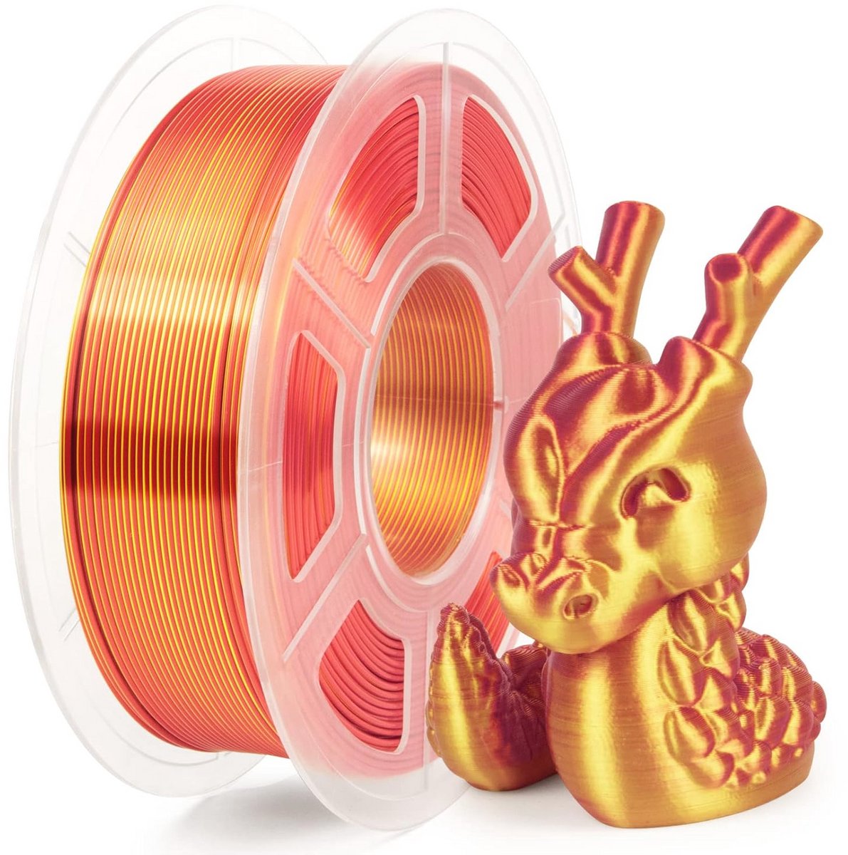 Dubbel Kleur PLA 3D Printer Filament - 1.75mm Silk Rood Goud - 1KG Spoel
