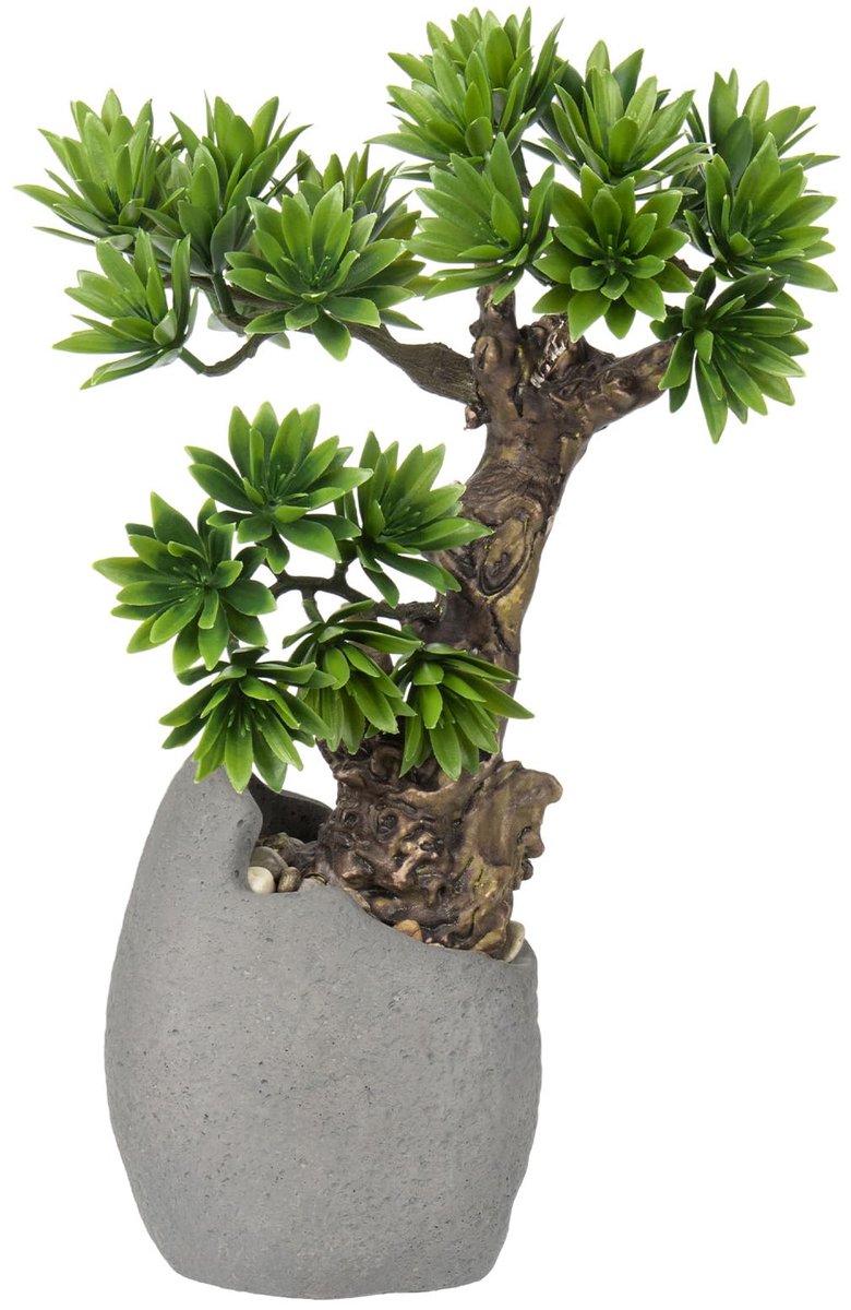 Unyqoos Natuurgetrouwe kunstbonsai met cementpot voor stijlvolle interieurdecoratie Type #1