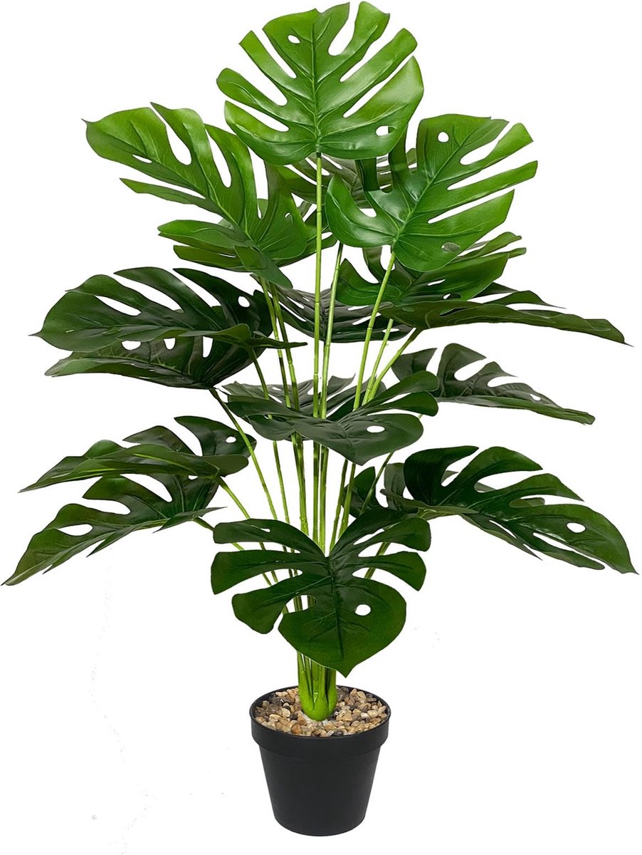 Unyqoos Levensechte Monstera Kunstplant in Pot voor Binnen- en Buitendecoratie Groen