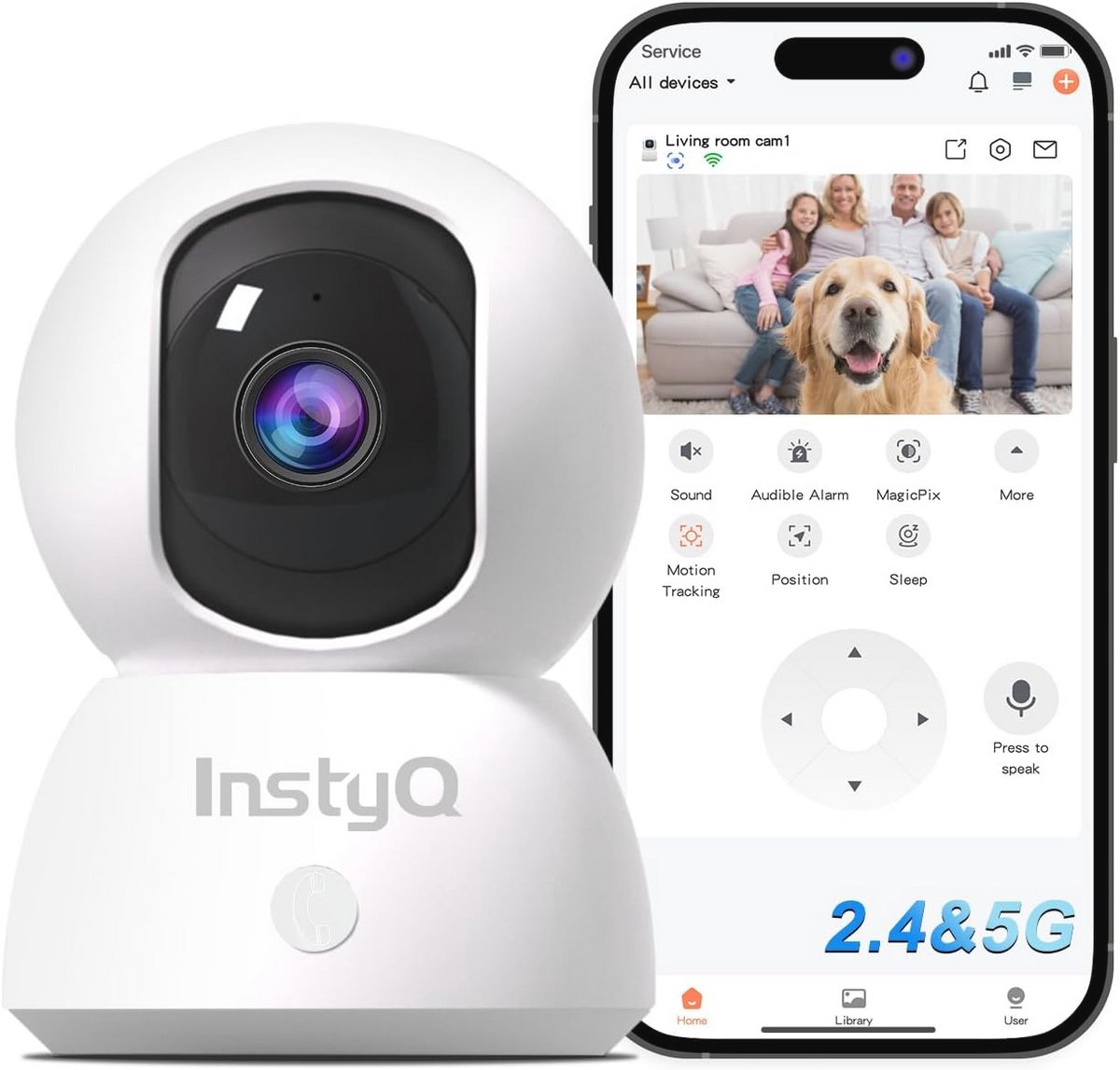 Beveiligingscamera voor Binnen met Automatische Tracking en Mens/Huisdier Detectie
