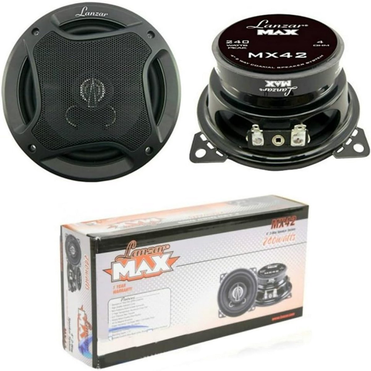 2-weg Coaxiale Auto Speakerset 10cm (4 Inch) - 240W Max Vermogen - Voor Standaard Inbouw