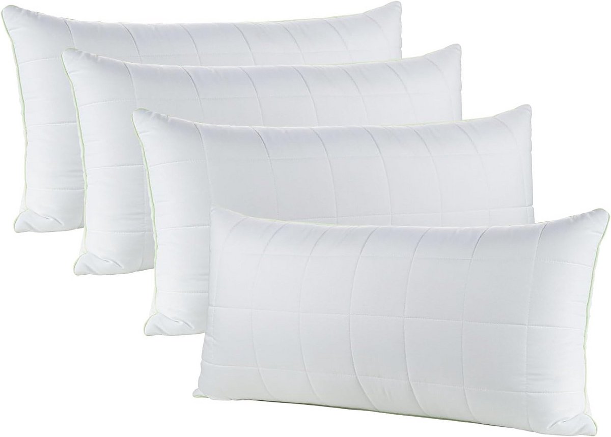Pillow Set of 4 - 40 x 80 cm - Adjustable Medium Soft for All Sleeping Positions