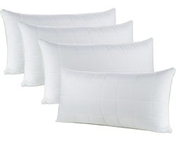 Pillow Set of 4 - 40 x 80 cm - Adjustable Medium Soft for All Sleeping Positions