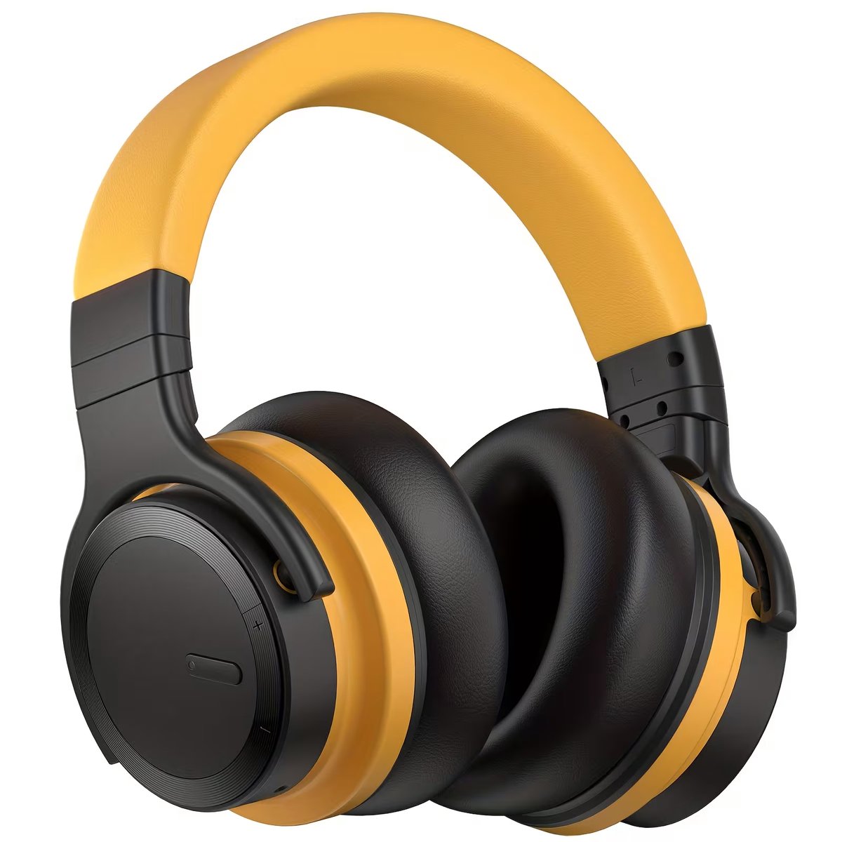 Draadloze Over-Ear Koptelefoon – Actieve Ruisonderdrukking – Diepe Bas – 30 Uur Speeltijd – Geel/Zwart