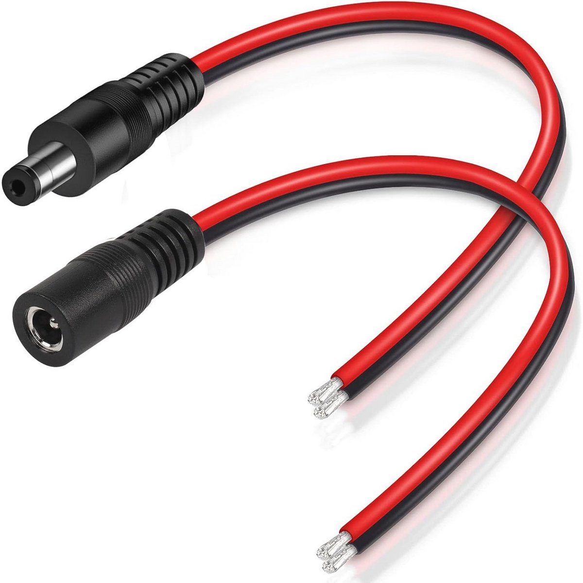 2 Stuks 14 AWG 5,5 mm x 2,5 mm DC Power Pigtail-kabel voor Thuisbeveiliging en Bewakingscamera's