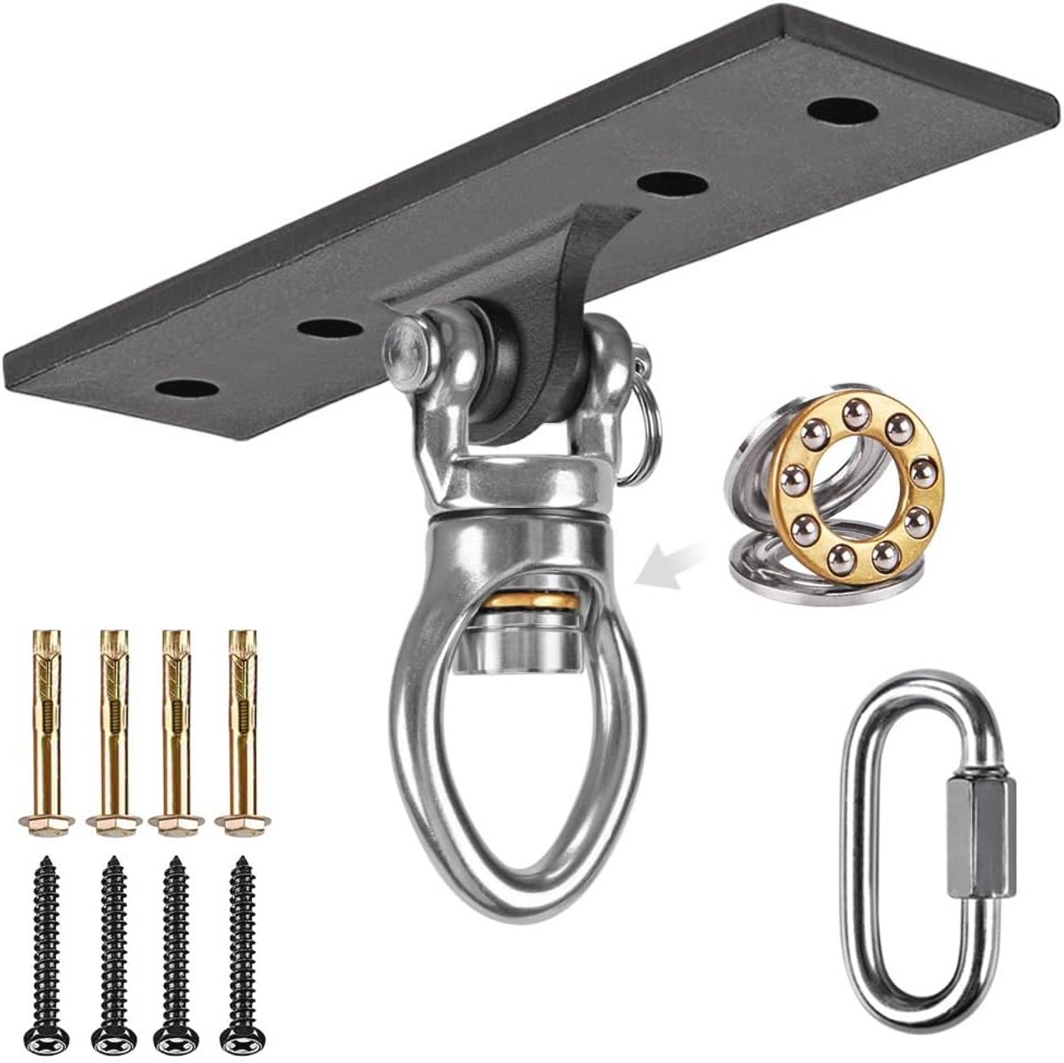 Heavy Duty Hangmat Stoel Haak – Draaibare Swivel Plafond Hanger tot 400 kg