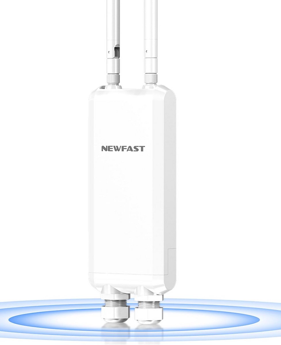 Outdoor WLAN Repeater 1200Mbps Access Point met Dual Band 5GHz/2,4GHz - WiFi Extender met 48V PoE en 3 Gigabit Ethernet Poorten