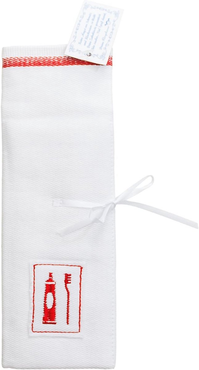 Tandenborstelhouder met Tandenborstel en Tandpasta - 100% Katoen, Fairtrade, Reis Etui