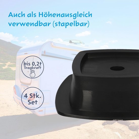 Steunplaten voor Caravans en Campers - Stapelbare Set van 4 voor Stabiliteit en Ruimtebesparing — afbeelding 2